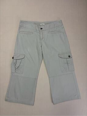 Rip Curl Vintage Low Rise Y2K Tan Wide Leg Cargo Capri Pants Women's Size 5